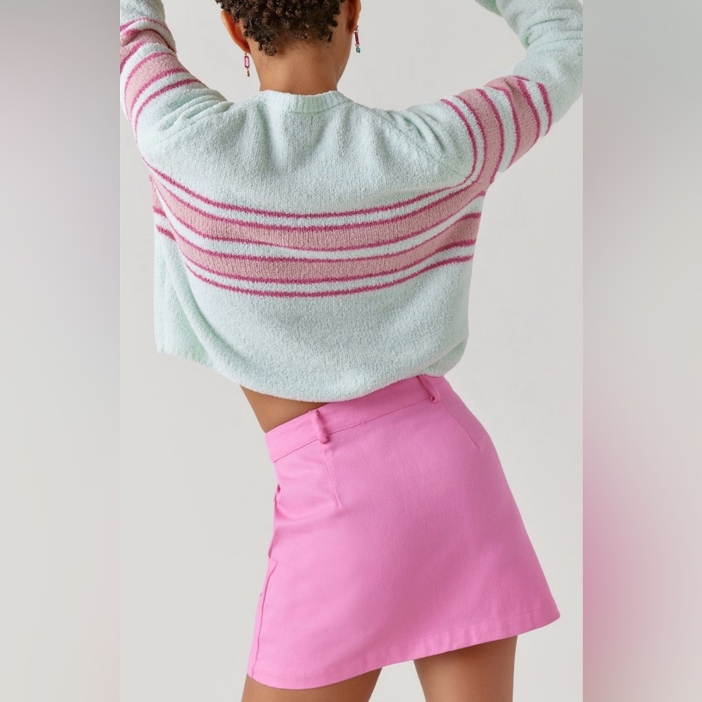 🌷New Francesca’s Margot Cargo Front Button Pink Spring/Summer Skirt🌷 - Picture 5 of 6